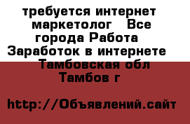 требуется интернет- маркетолог - Все города Работа » Заработок в интернете   . Тамбовская обл.,Тамбов г.